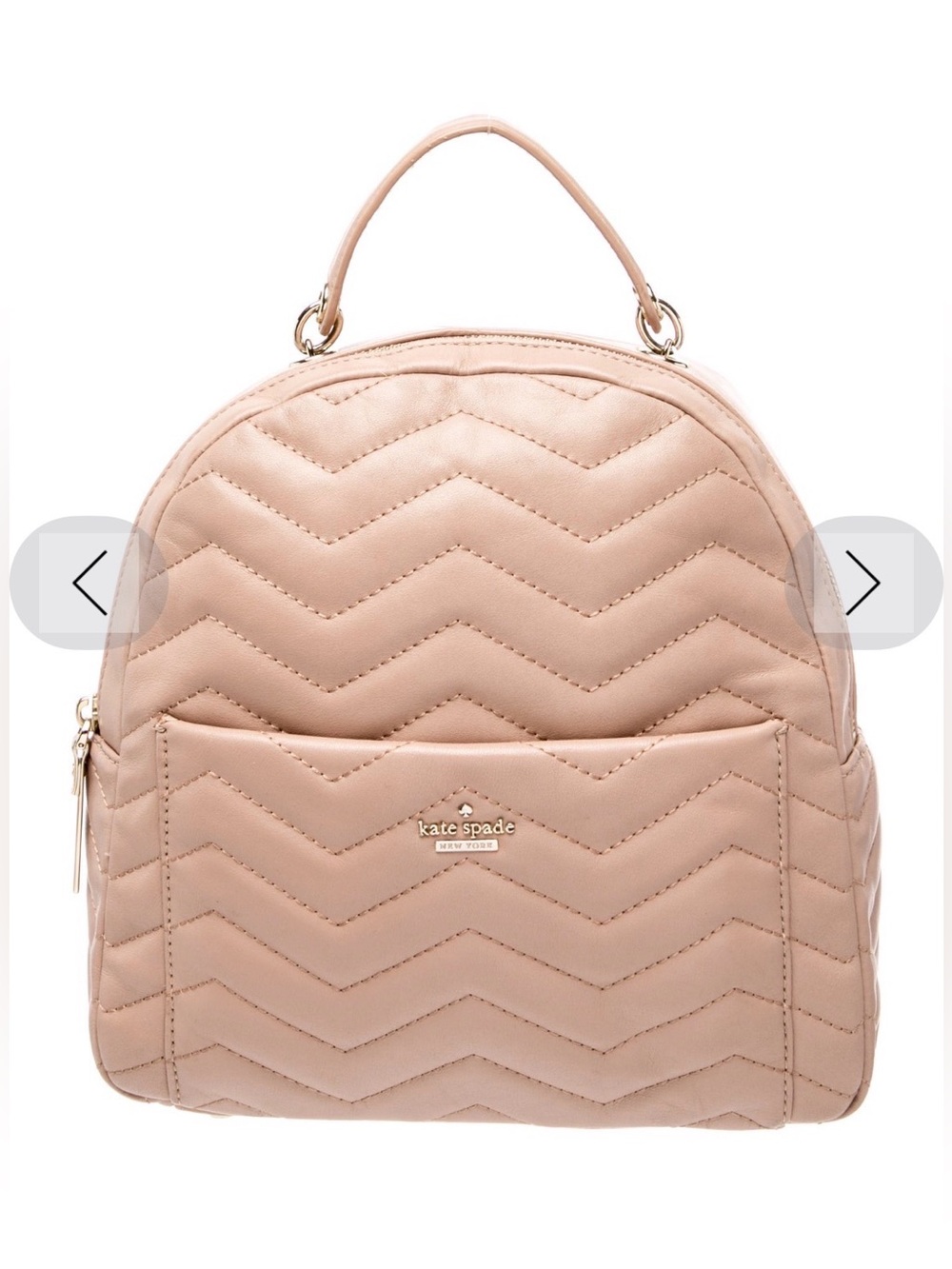 kate spade Pink Quilted Blush Chevron Backpack